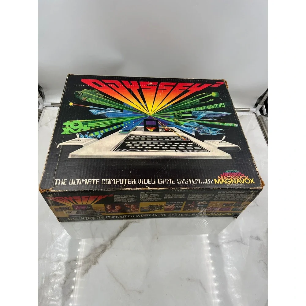 Vintage Magnavox Odyssey 2 Video Game System Console with Box and Joysticks